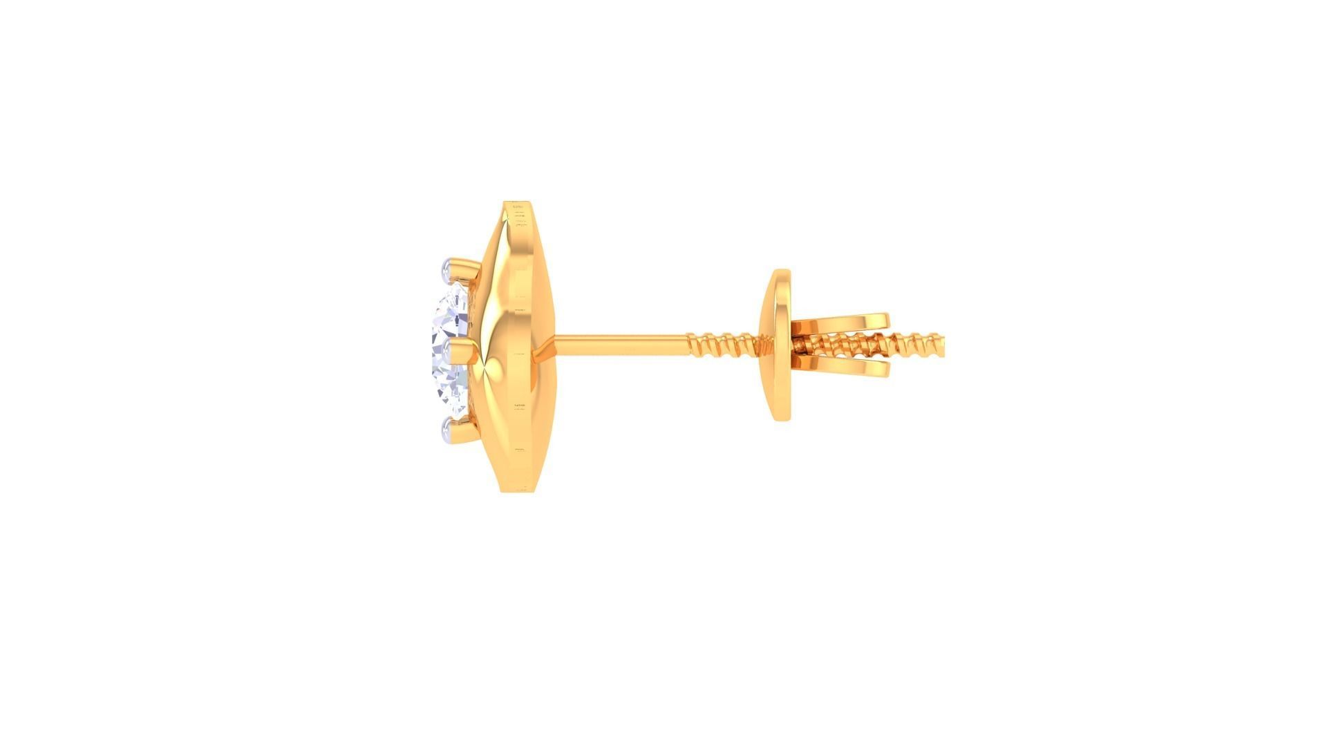 Solitaire Super Light Weight Earring Pendant Set 3D print model_1