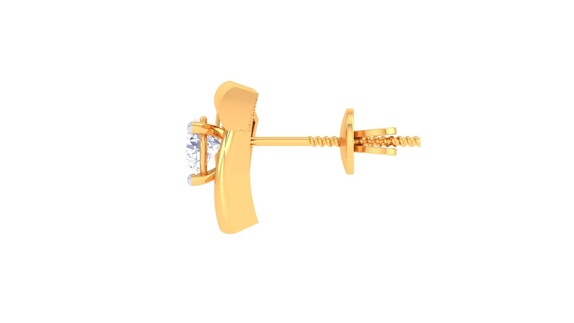 Solitaire Super Light Weight Earring Pendant Set 3D print model_1