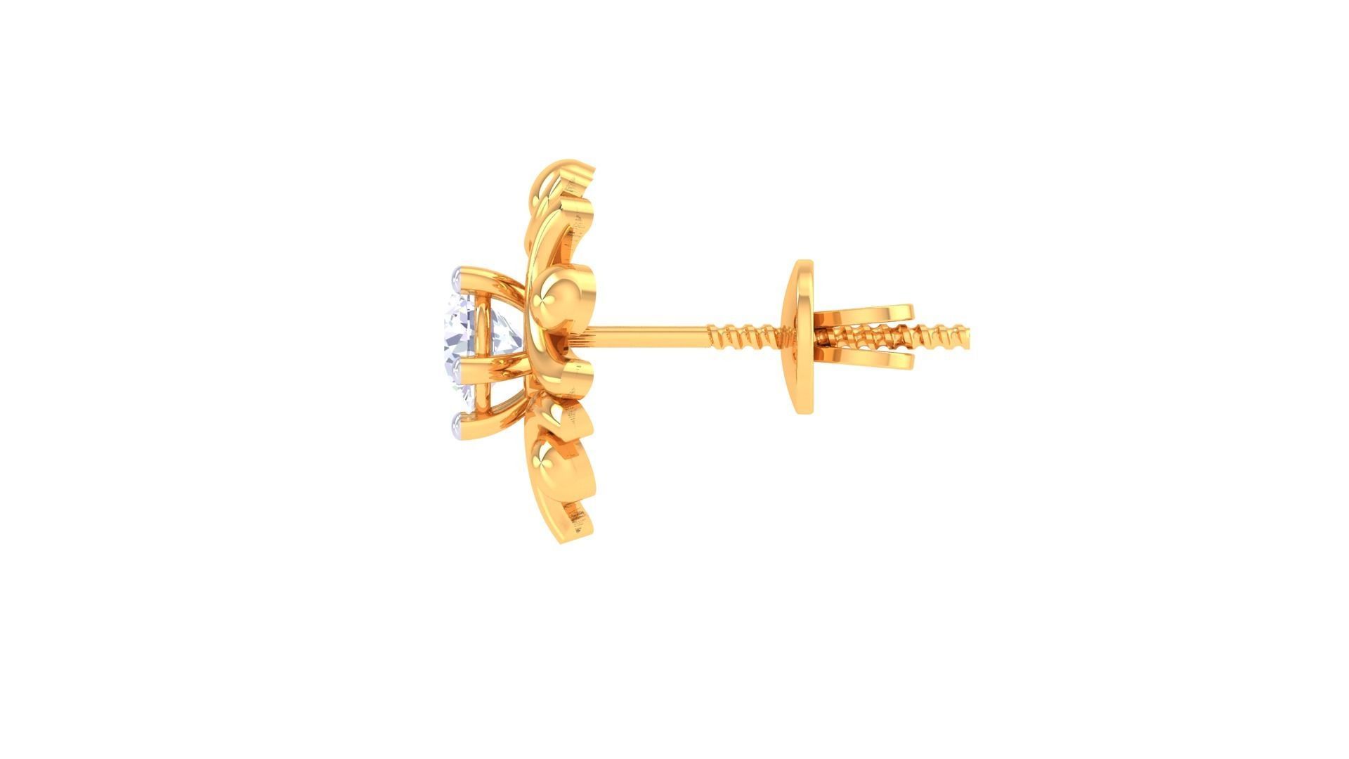 Solitaire Super Light Weight Earring Pendant Set 3D print model_8