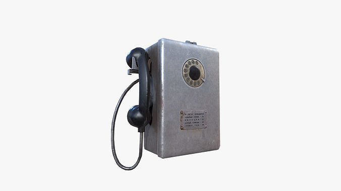 Old telephone Low-poly 3D model