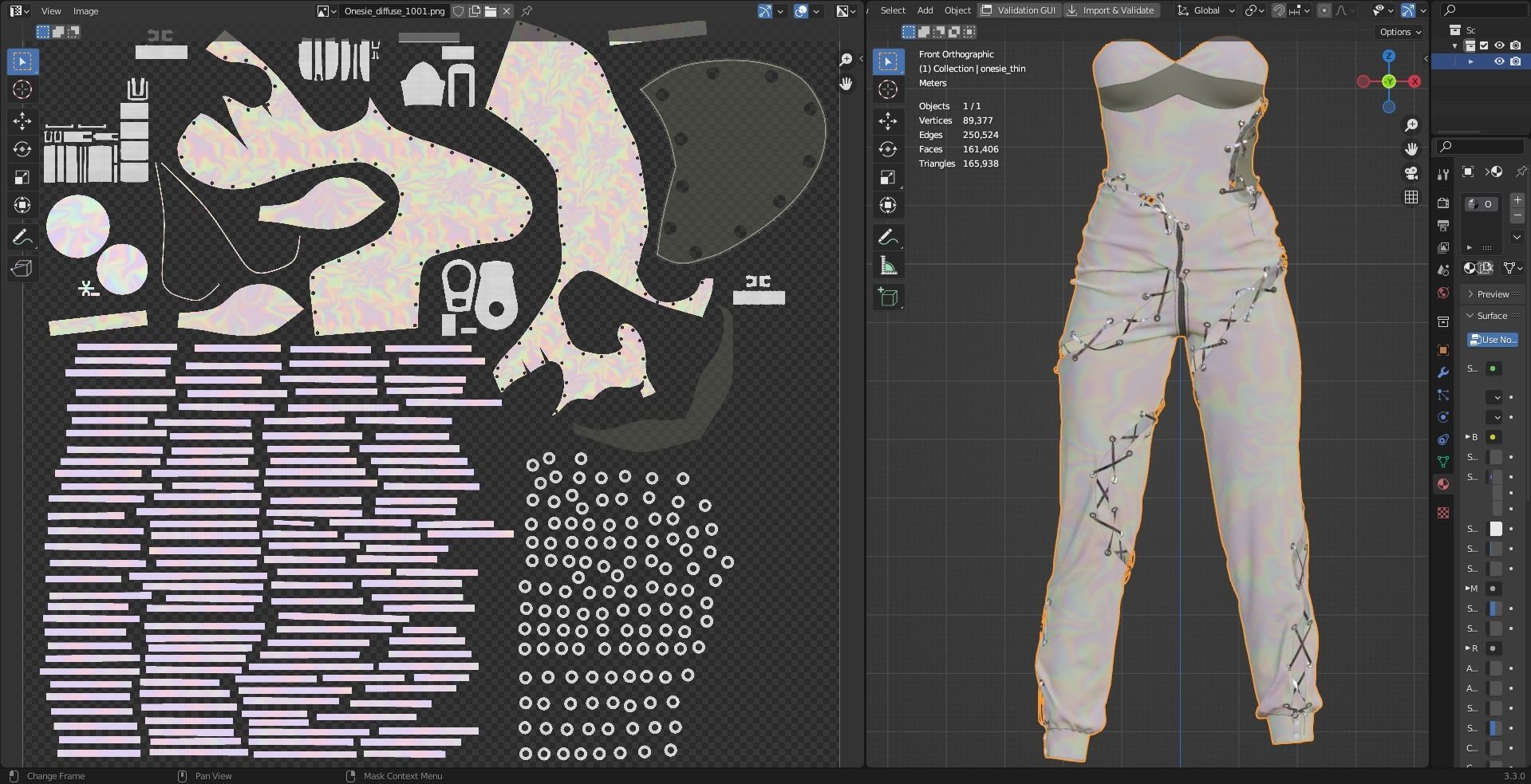 Translucent Onesie Fitted to Gen8 Body Mesh 3D model_9