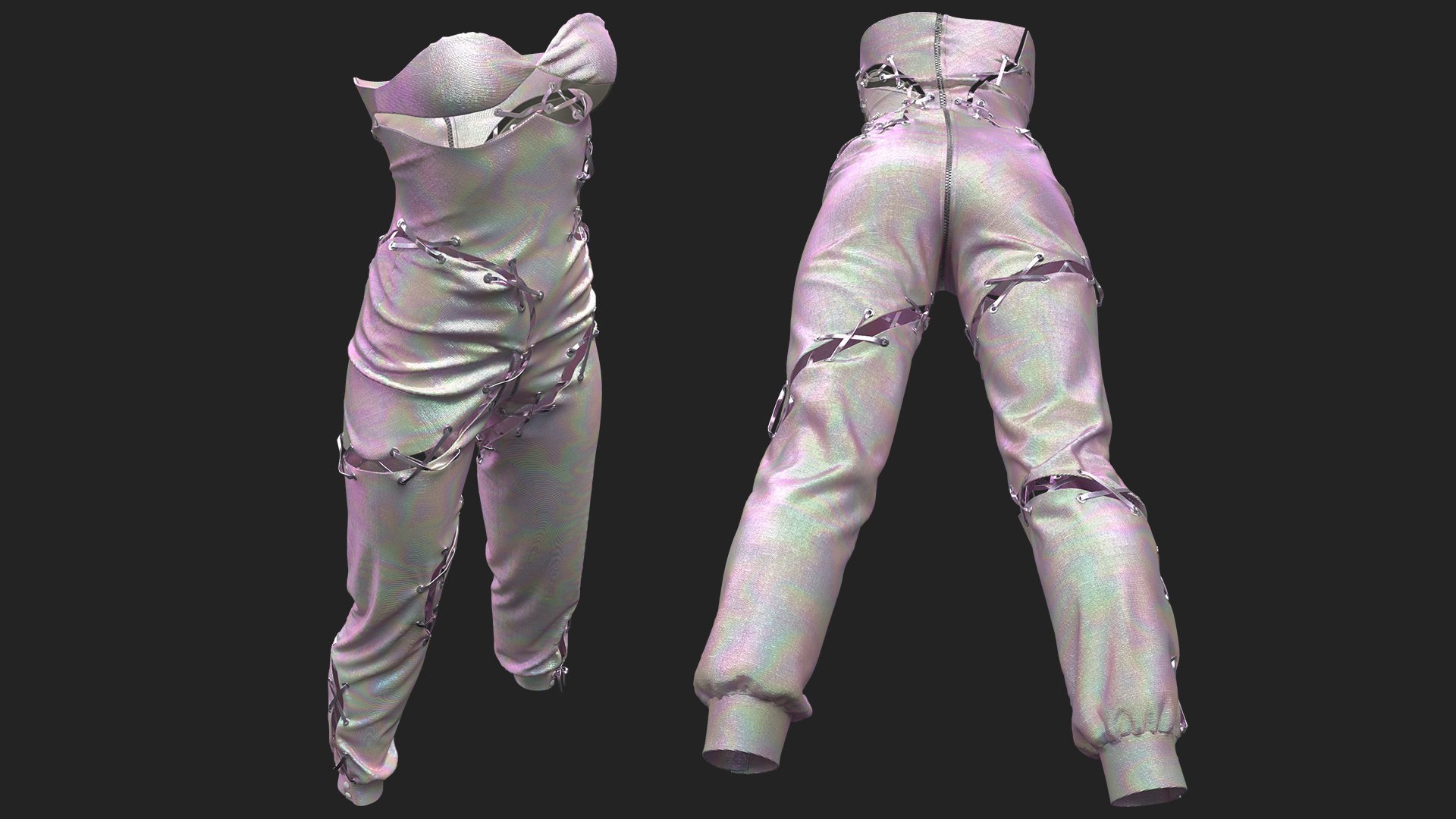 Translucent Onesie Fitted to Gen8 Body Mesh 3D model_8