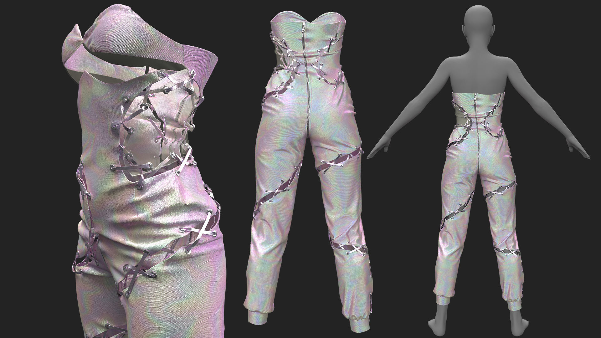Translucent Onesie Fitted to Gen8 Body Mesh 3D model_3