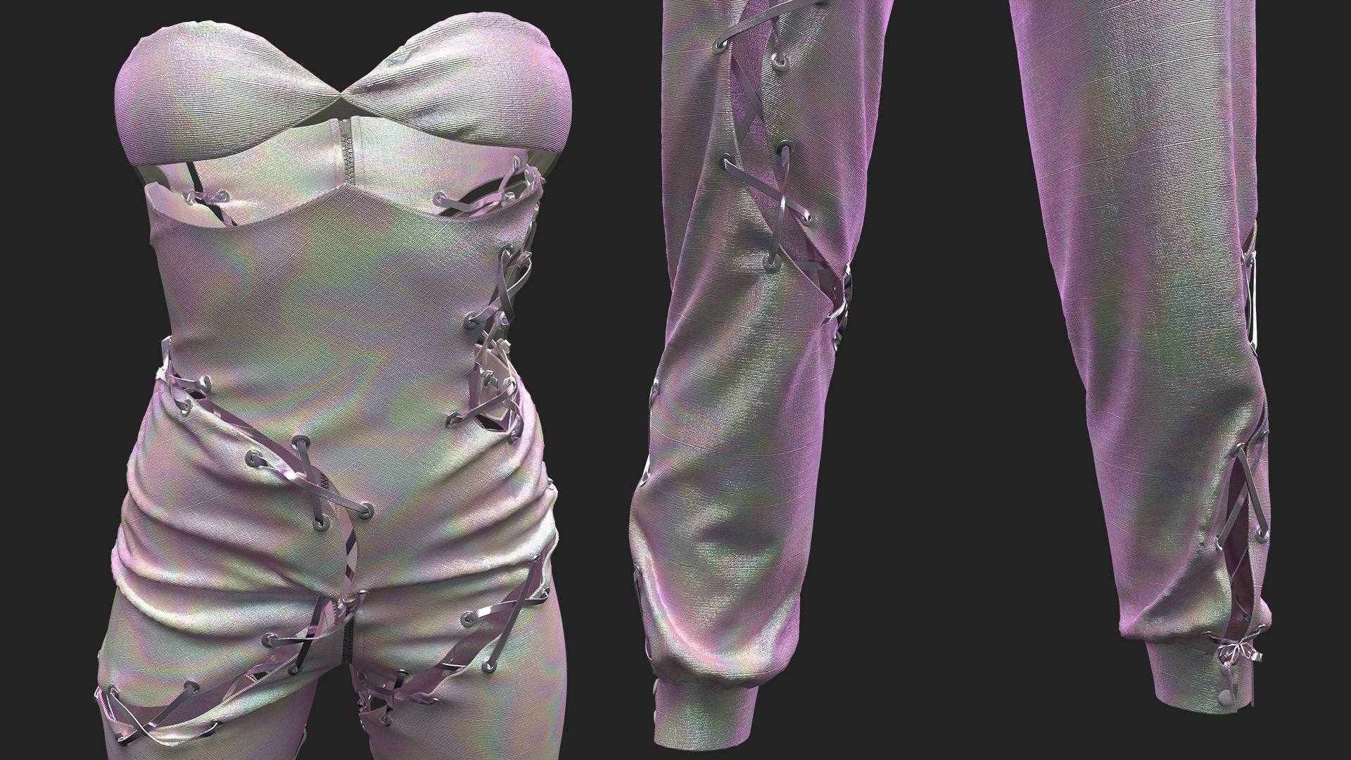 Translucent Onesie Fitted to Gen8 Body Mesh 3D model_7