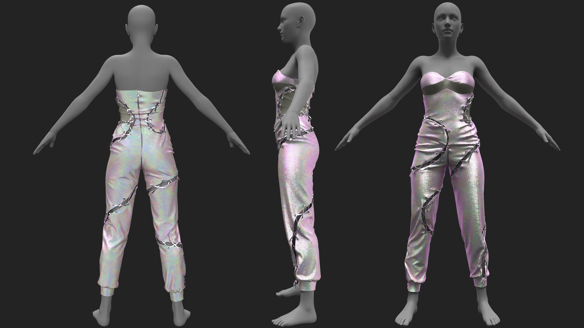 Translucent Onesie Fitted to Gen8 Body Mesh 3D model_2