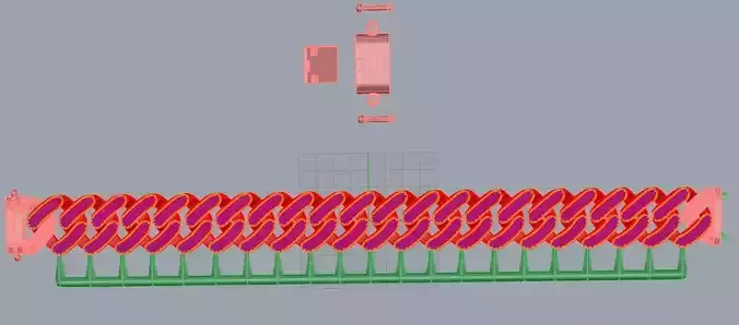 Unique Hexagon Shape Cuban Chain Cad File