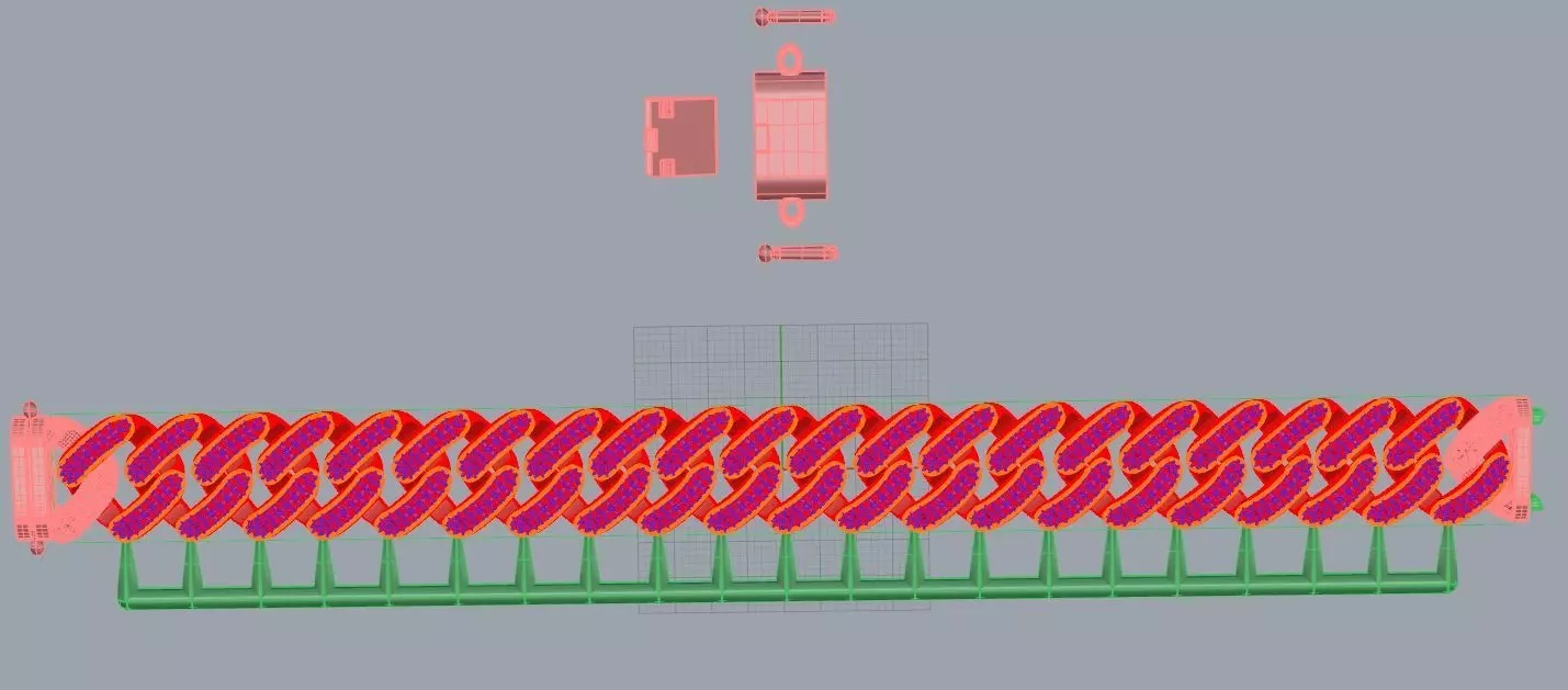 Unique Hexagon Shape Cuban Chain Cad File 3D print model