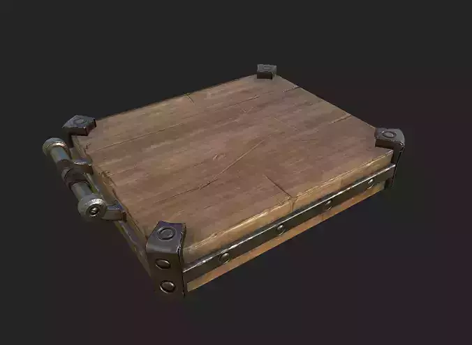old-fashioned table furnitures and bowl PBR 4K GameReady Low-poly 3D model