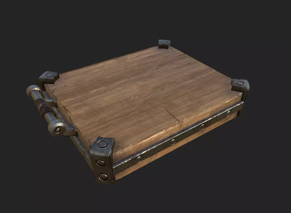 old-fashioned table furnitures and bowl PBR 4K GameReady Low-poly 3D model_0