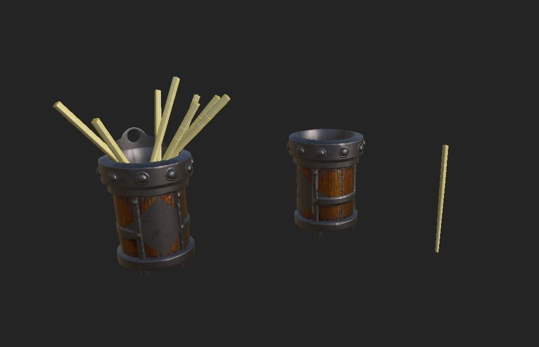 old-fashioned table furnitures and bowl PBR 4K GameReady Low-poly 3D model_2