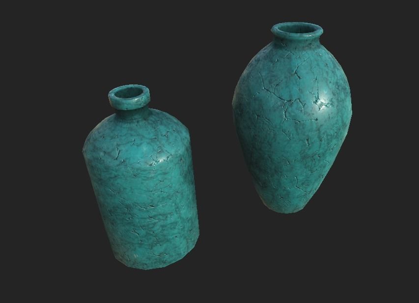 old-fashioned table furnitures and bowl PBR 4K GameReady Low-poly 3D model_4