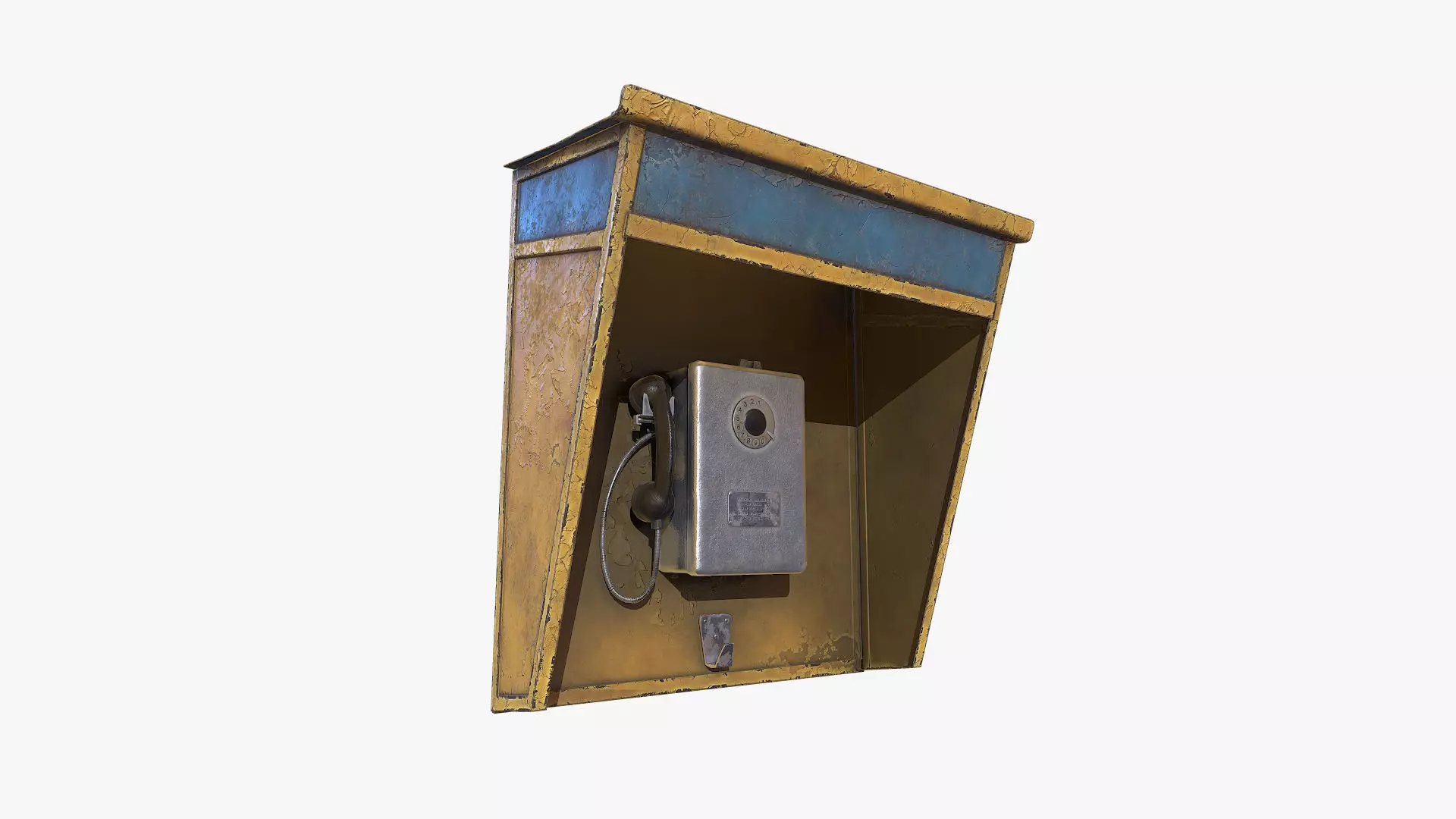 Old Payphone Low-poly 3D model_0