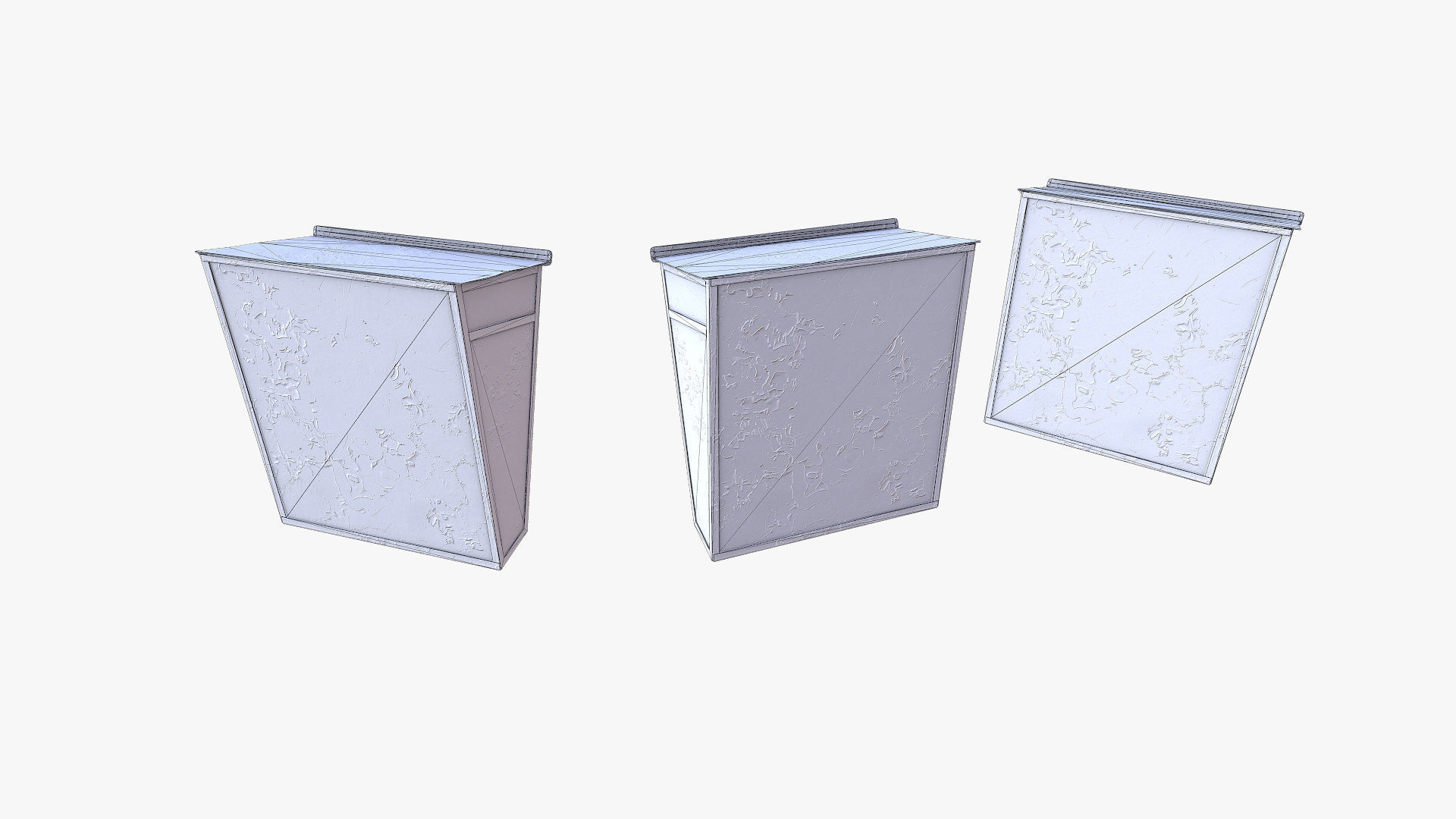 Old Payphone Low-poly 3D model_9