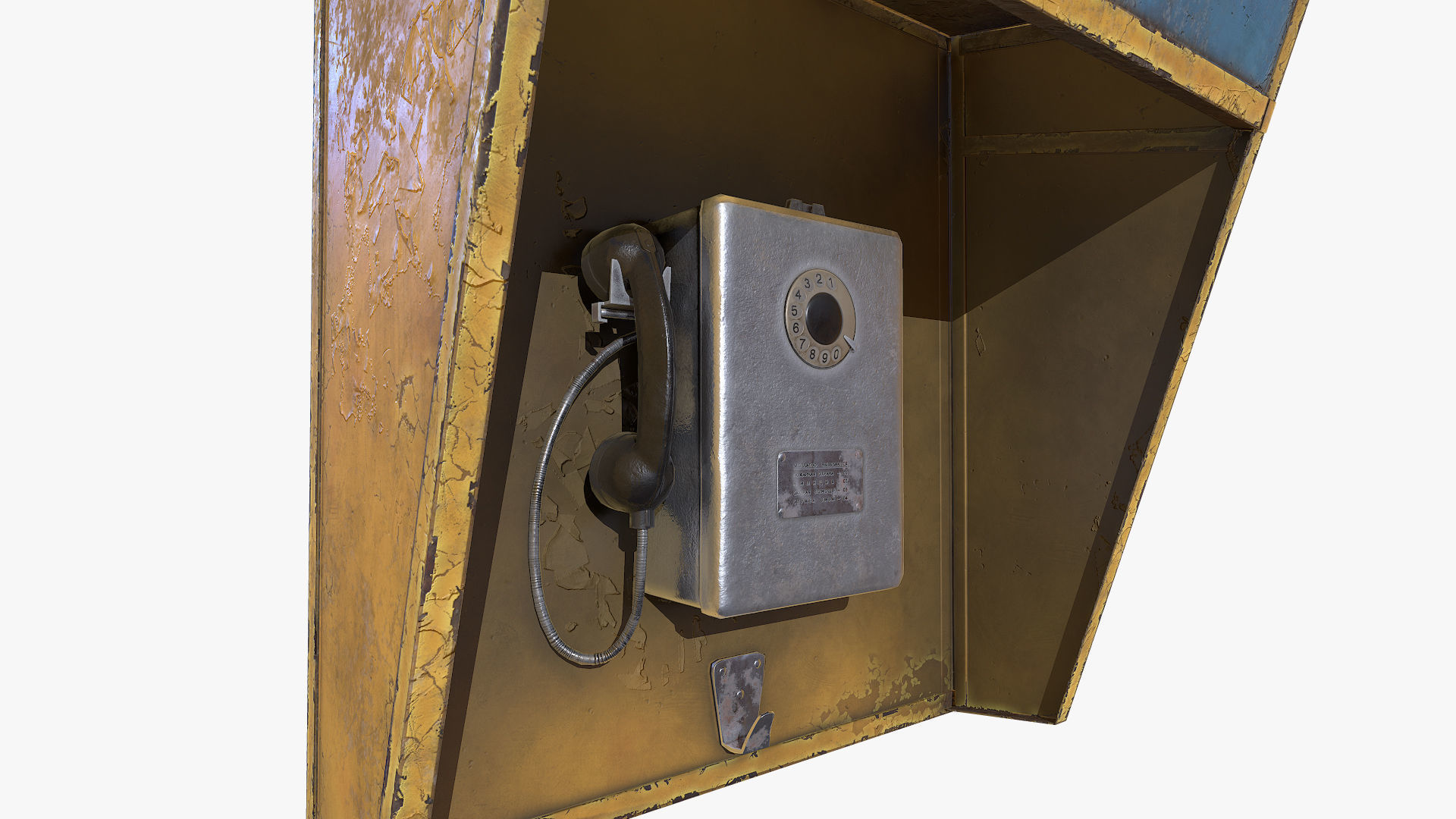 Old Payphone Low-poly 3D model_5