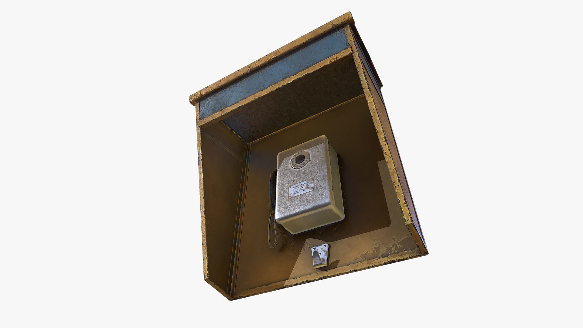 Old Payphone Low-poly 3D model_6