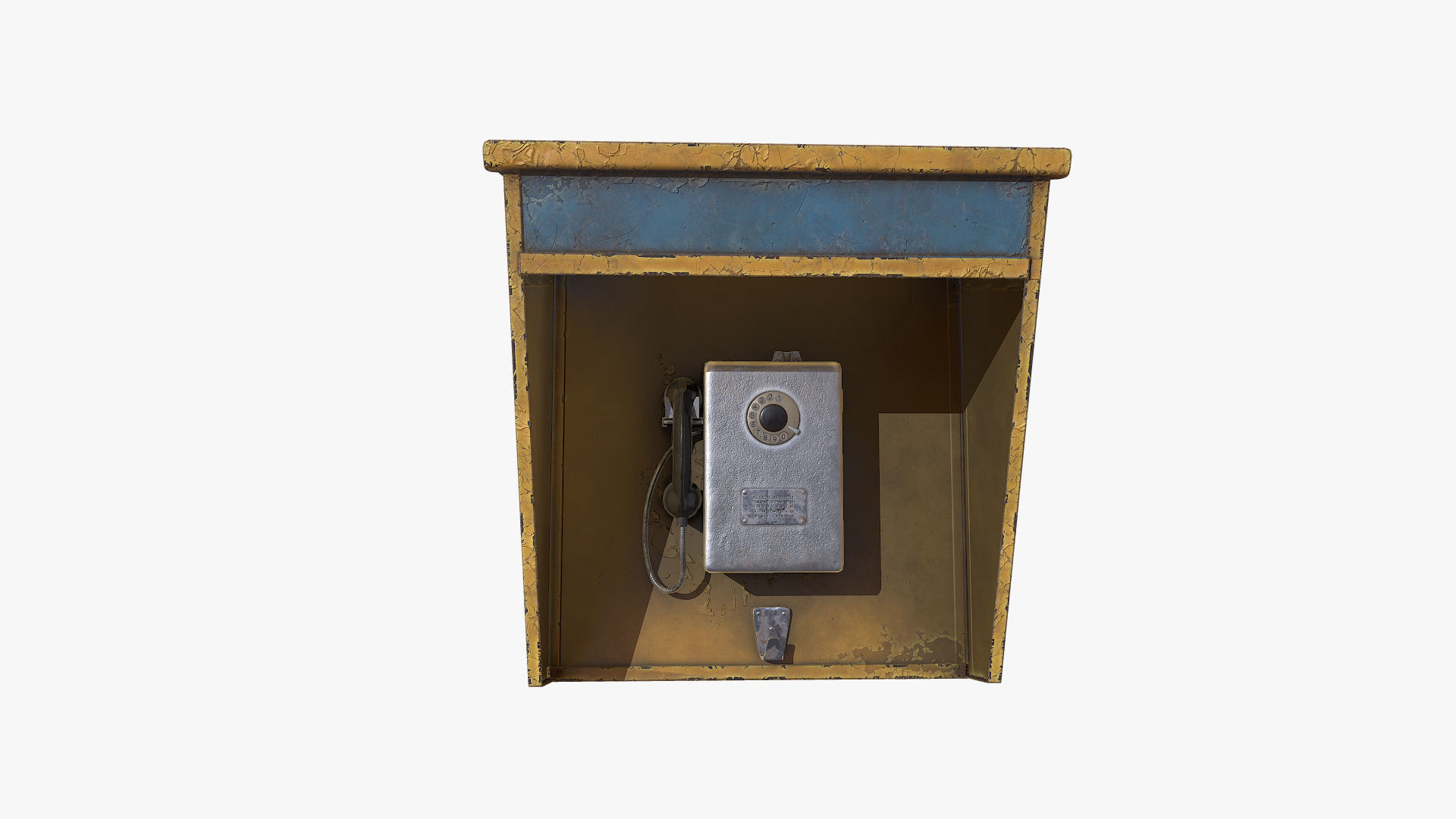 Old Payphone Low-poly 3D model_1
