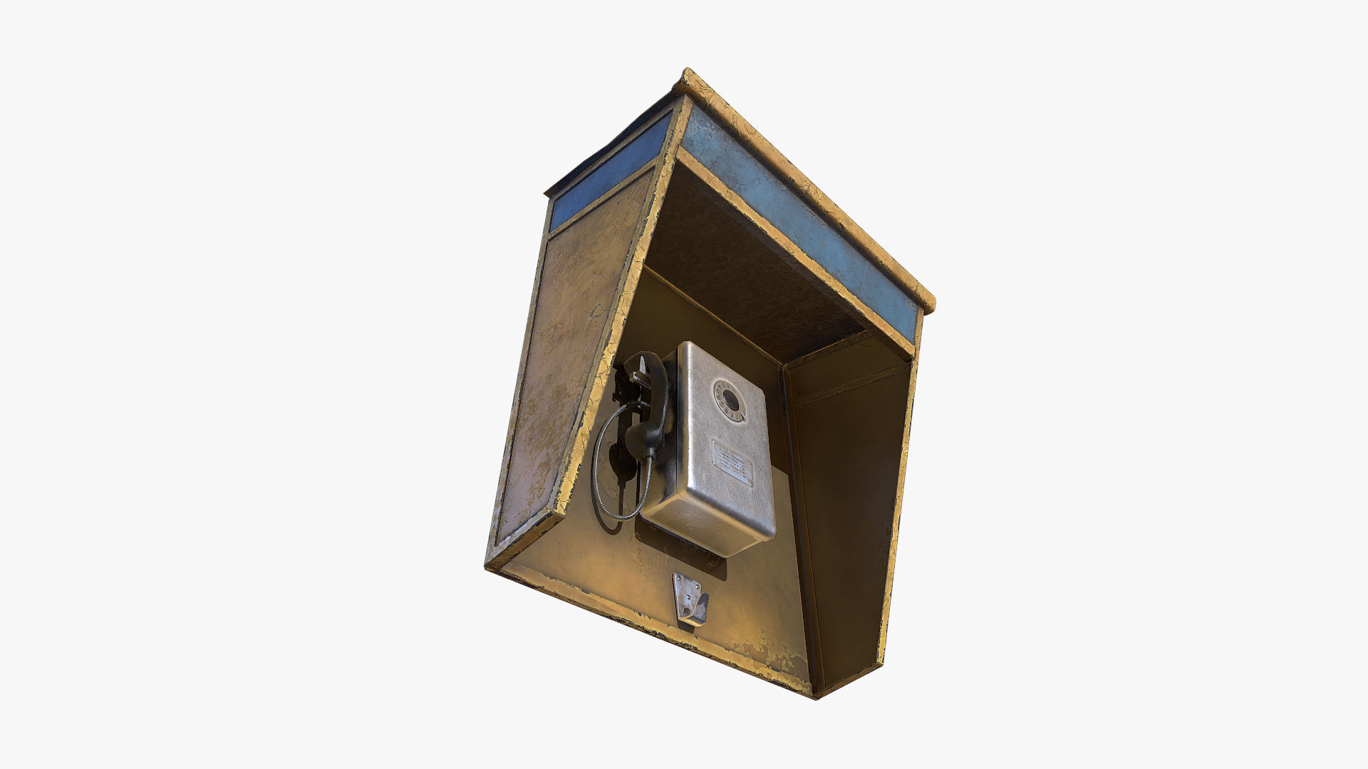 Old Payphone Low-poly 3D model_4