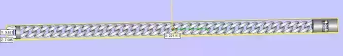 Simple Baguette Shape Cuban Chain  3D print model