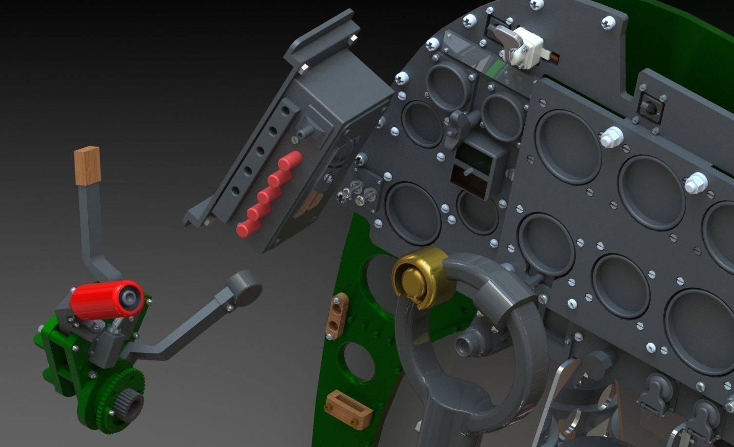 Spitfire Hight definition work Cockpit STL FILES 3D print model 3D print model_35