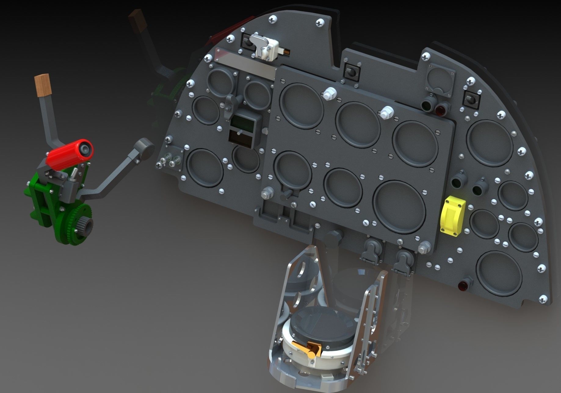 Spitfire Hight definition work Cockpit STL FILES 3D print model 3D print model_21