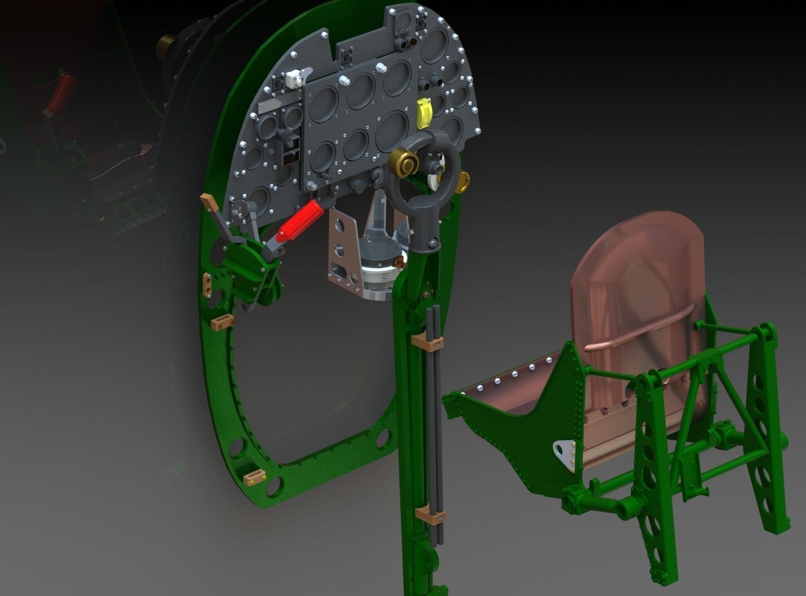 Spitfire Hight definition work Cockpit STL FILES 3D print model 3D print model_28