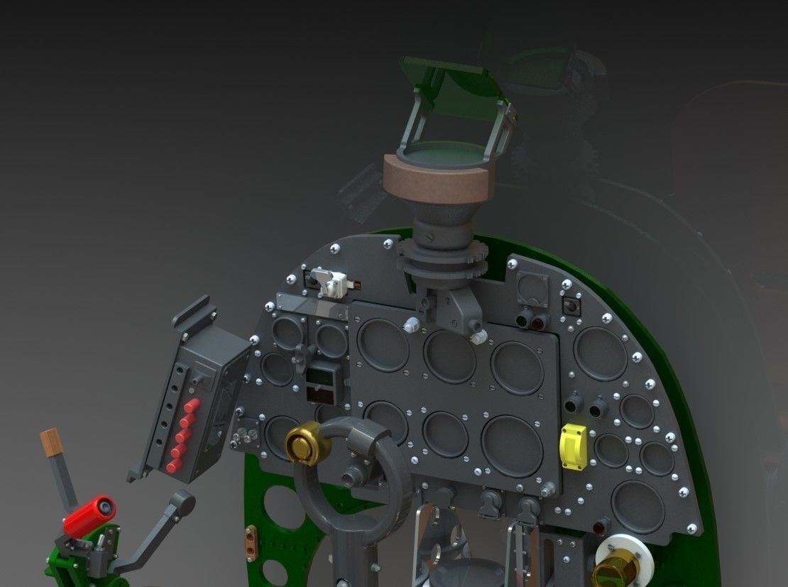 Spitfire Hight definition work Cockpit STL FILES 3D print model 3D print model_39