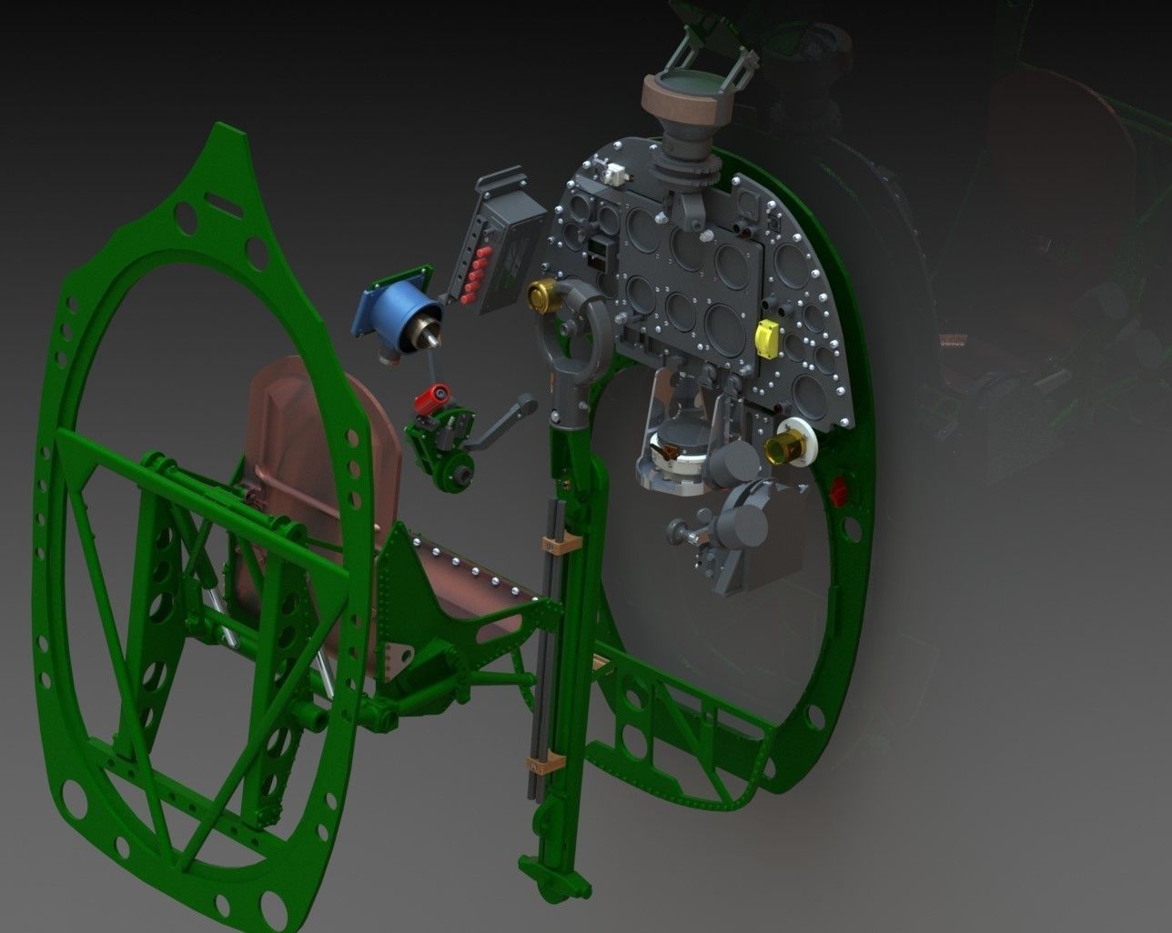 Spitfire Hight definition work Cockpit STL FILES 3D print model 3D print model_45