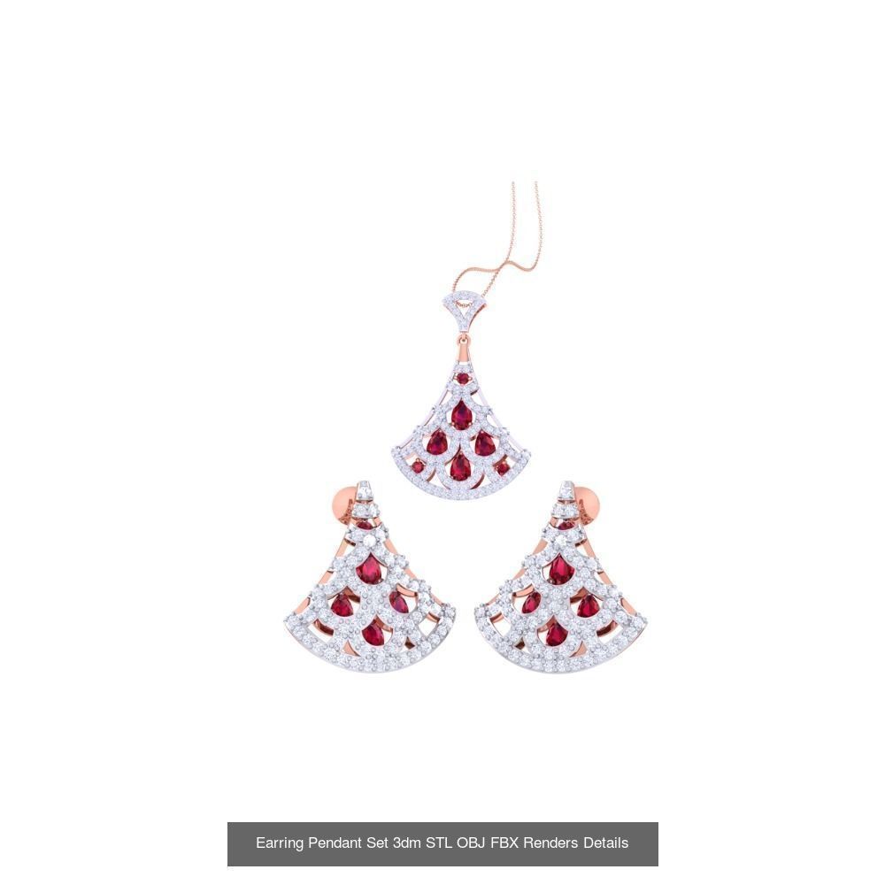 337 Earring Pendant Set 3dm STL OBJ Renders Details Collection _112