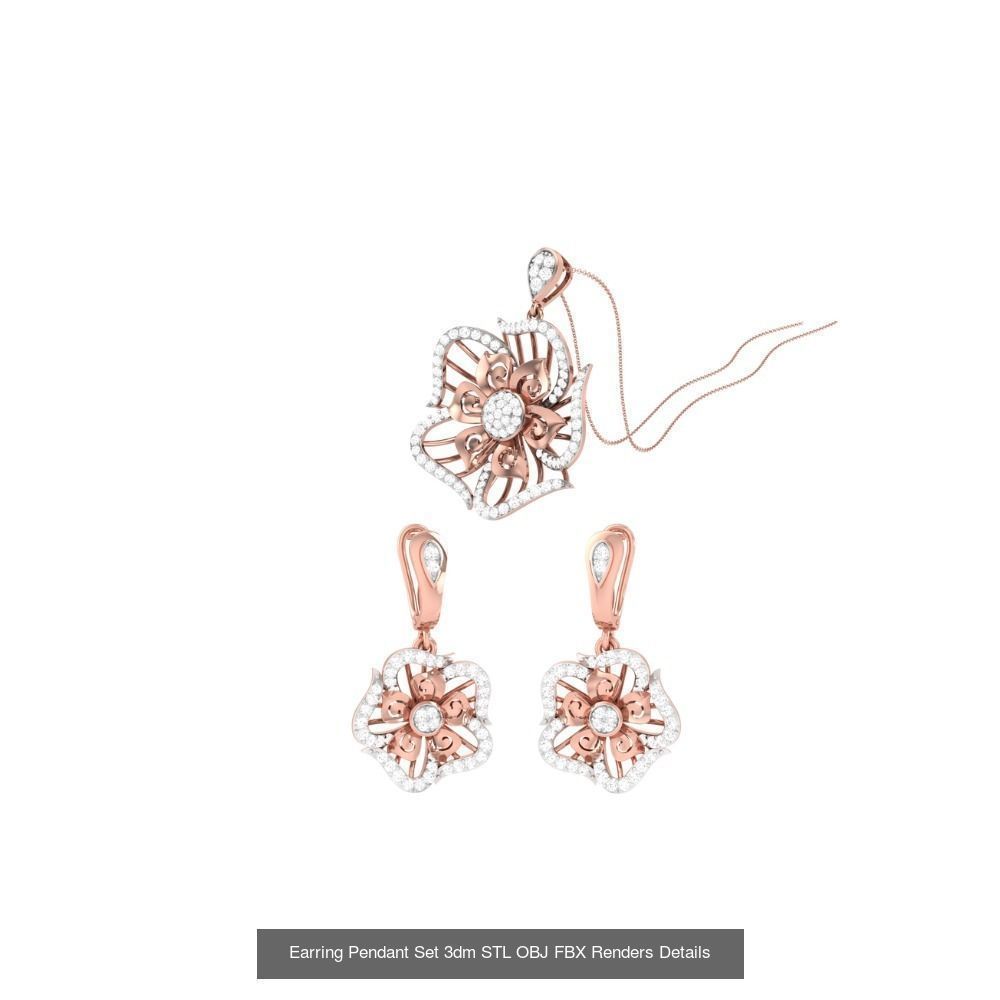 337 Earring Pendant Set 3dm STL OBJ Renders Details Collection _138