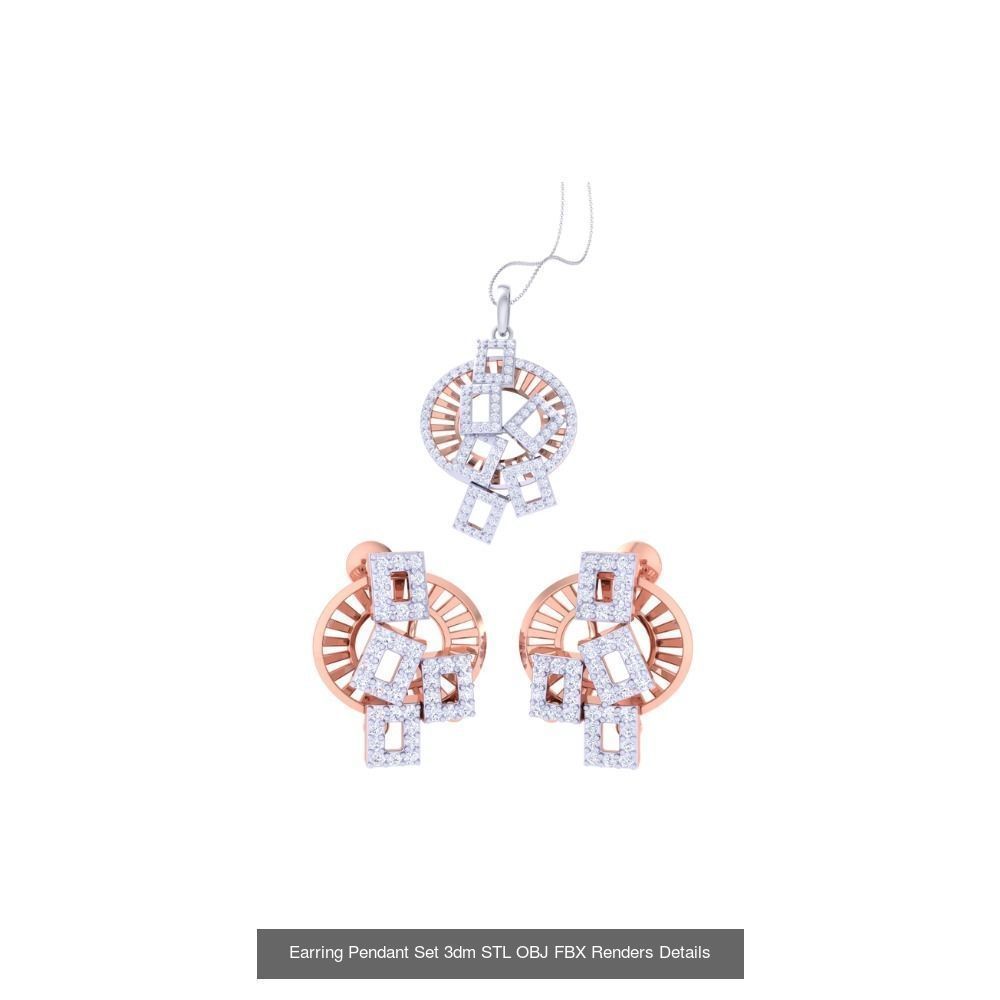 337 Earring Pendant Set 3dm STL OBJ Renders Details Collection _68