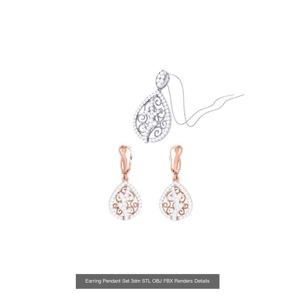 337 Earring Pendant Set 3dm STL OBJ Renders Details Collection _146