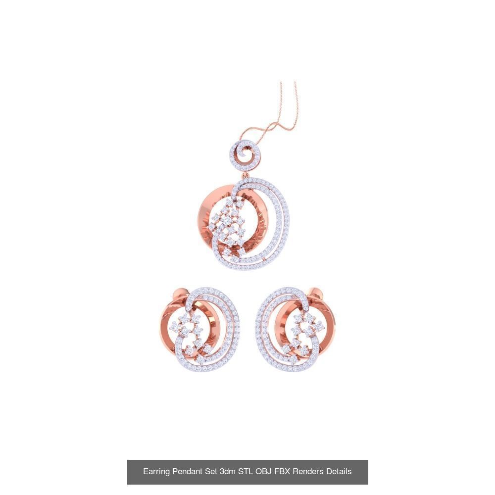 337 Earring Pendant Set 3dm STL OBJ Renders Details Collection _77