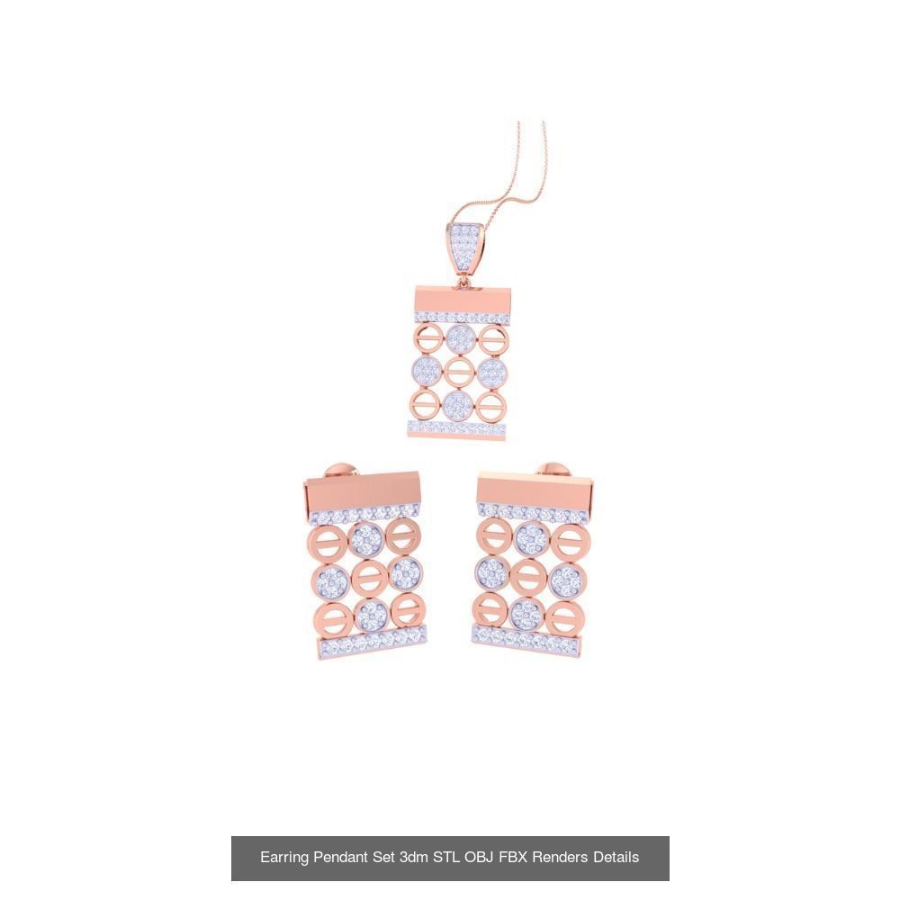 337 Earring Pendant Set 3dm STL OBJ Renders Details Collection _72
