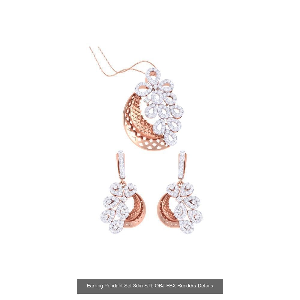 337 Earring Pendant Set 3dm STL OBJ Renders Details Collection _152