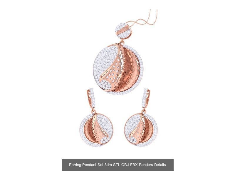 337 Earring Pendant Set 3dm STL OBJ Renders Details Collection _174