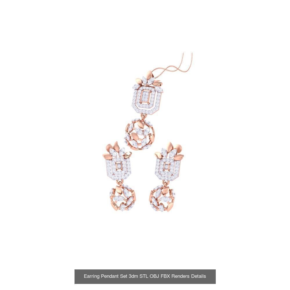 337 Earring Pendant Set 3dm STL OBJ Renders Details Collection _166
