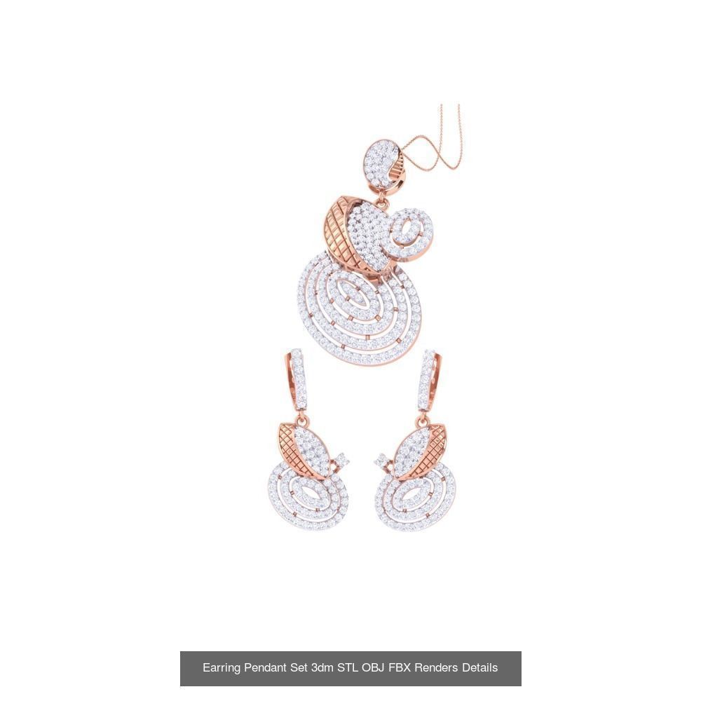 337 Earring Pendant Set 3dm STL OBJ Renders Details Collection _154