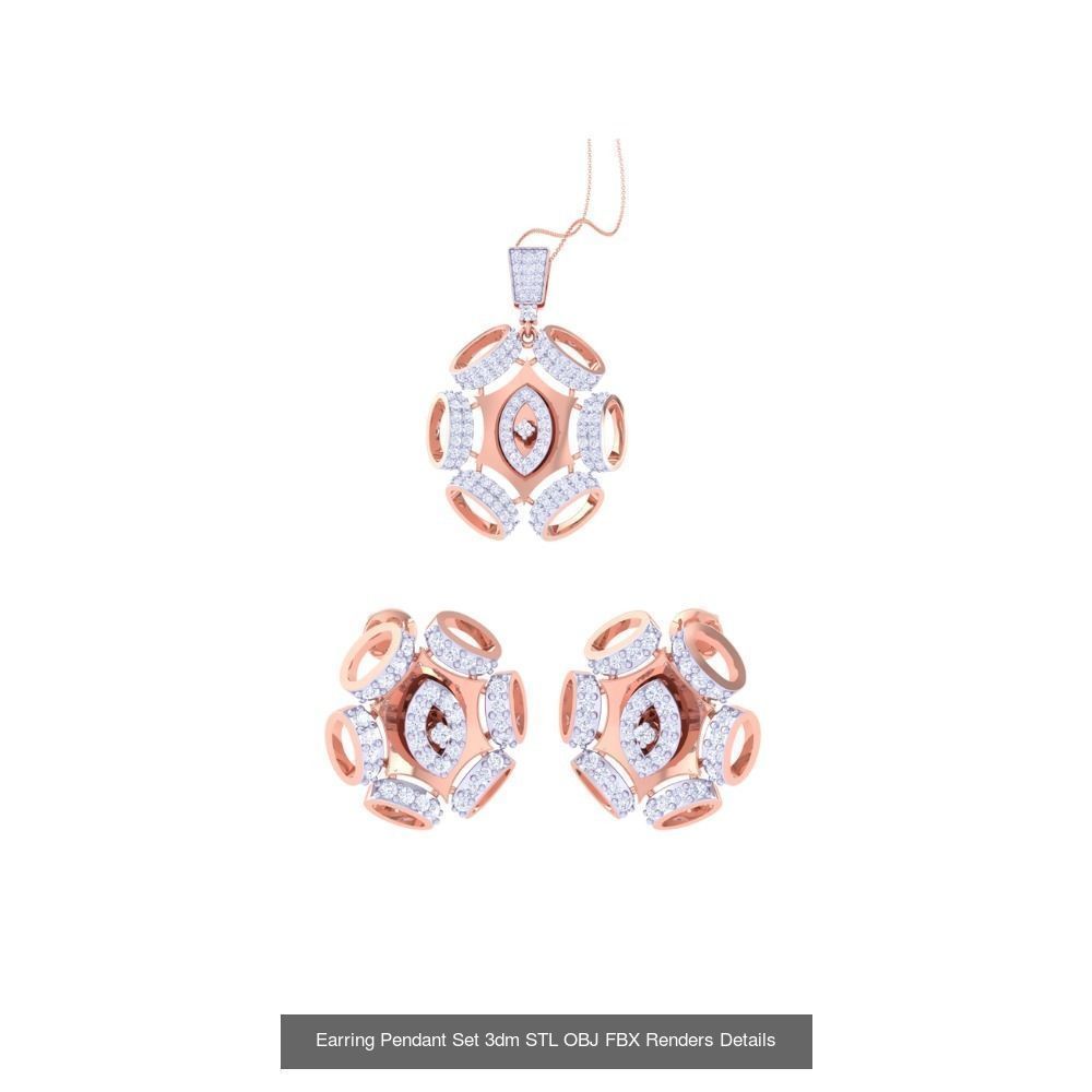 337 Earring Pendant Set 3dm STL OBJ Renders Details Collection _24