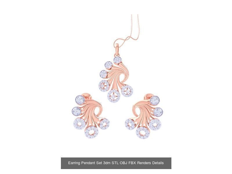 337 Earring Pendant Set 3dm STL OBJ Renders Details Collection _202