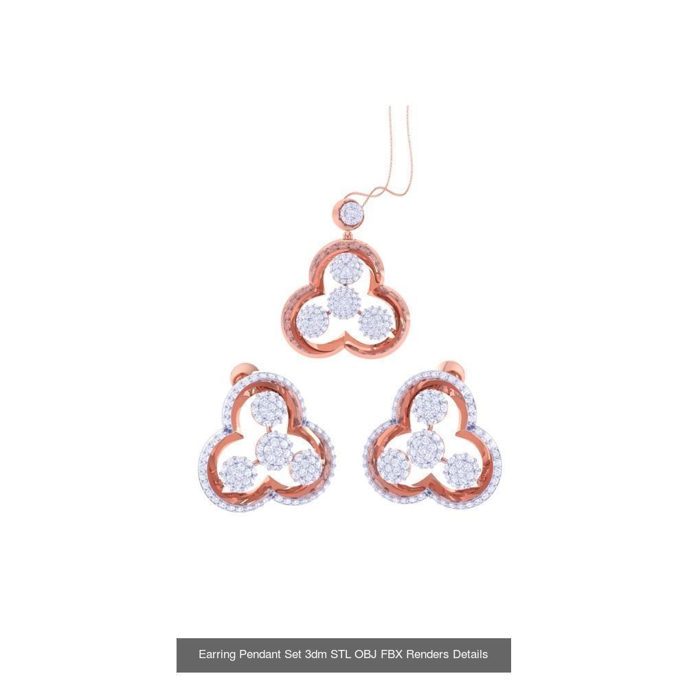 337 Earring Pendant Set 3dm STL OBJ Renders Details Collection _97