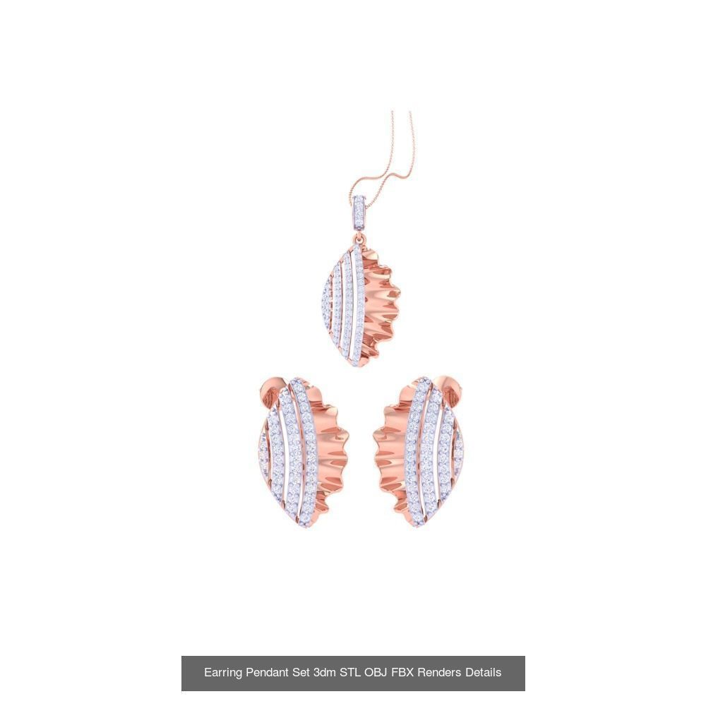 337 Earring Pendant Set 3dm STL OBJ Renders Details Collection _53