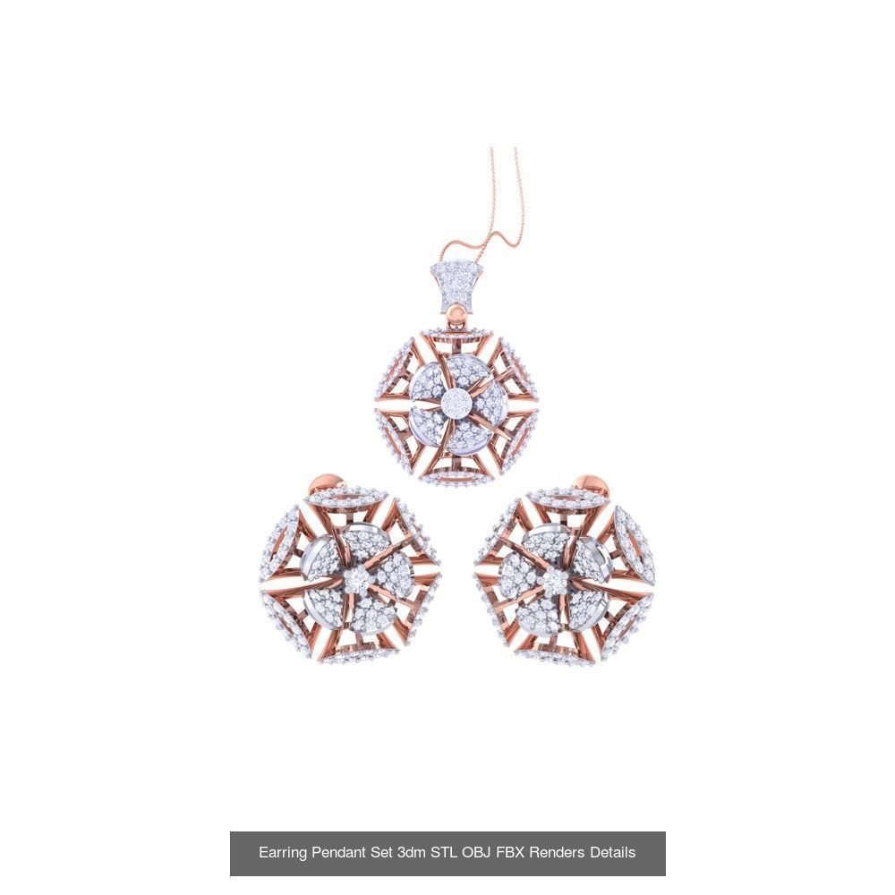 337 Earring Pendant Set 3dm STL OBJ Renders Details Collection _105