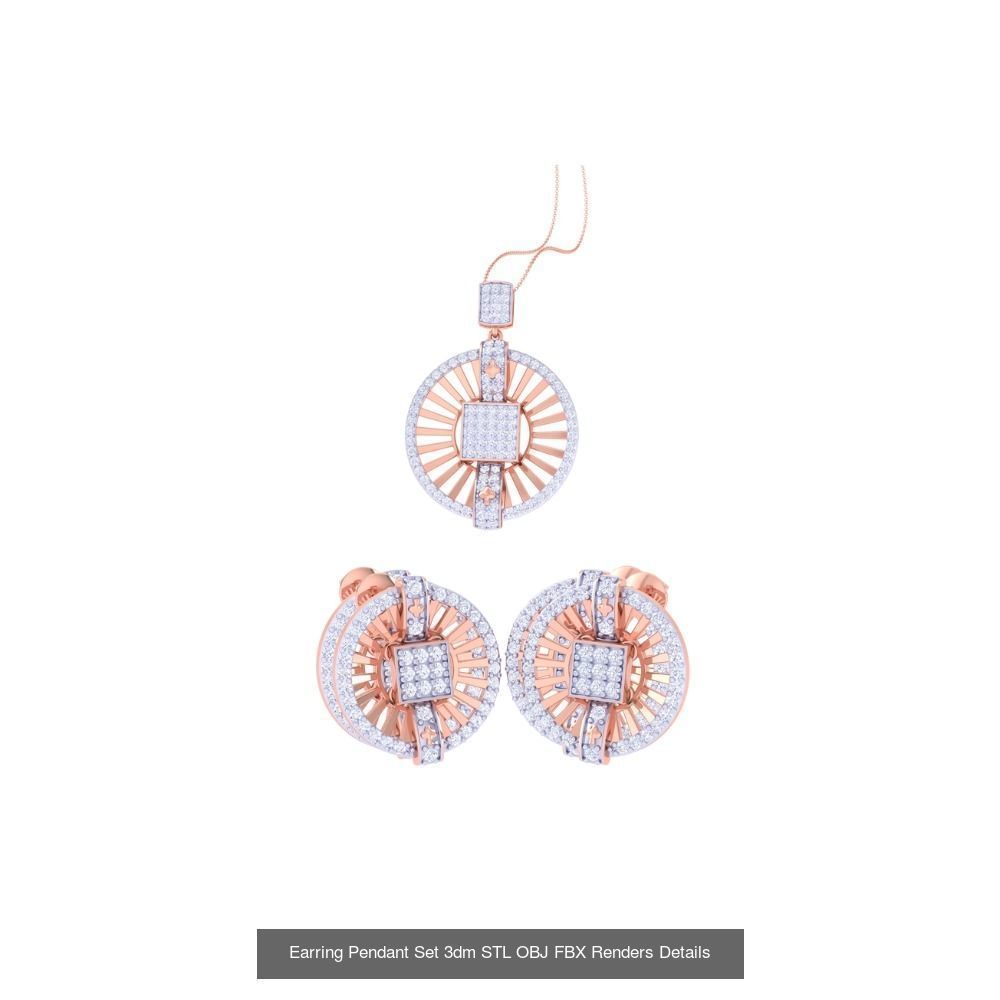 337 Earring Pendant Set 3dm STL OBJ Renders Details Collection _27