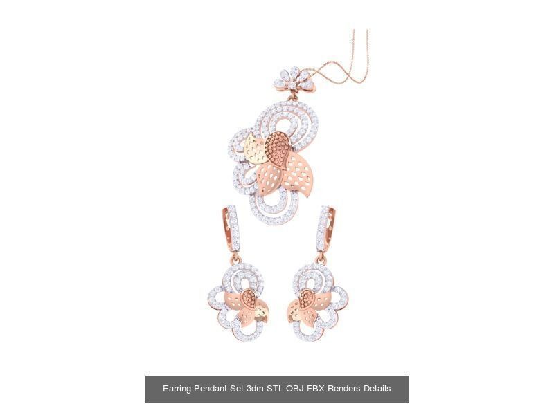337 Earring Pendant Set 3dm STL OBJ Renders Details Collection _191