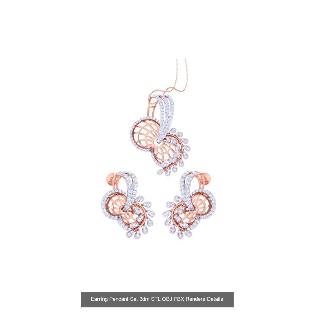 337 Earring Pendant Set 3dm STL OBJ Renders Details Collection _100