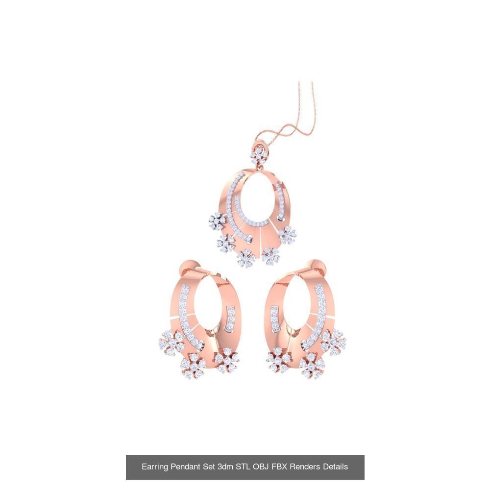 337 Earring Pendant Set 3dm STL OBJ Renders Details Collection _107