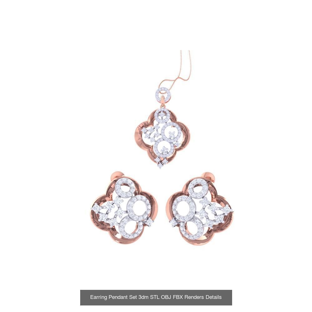337 Earring Pendant Set 3dm STL OBJ Renders Details Collection _110