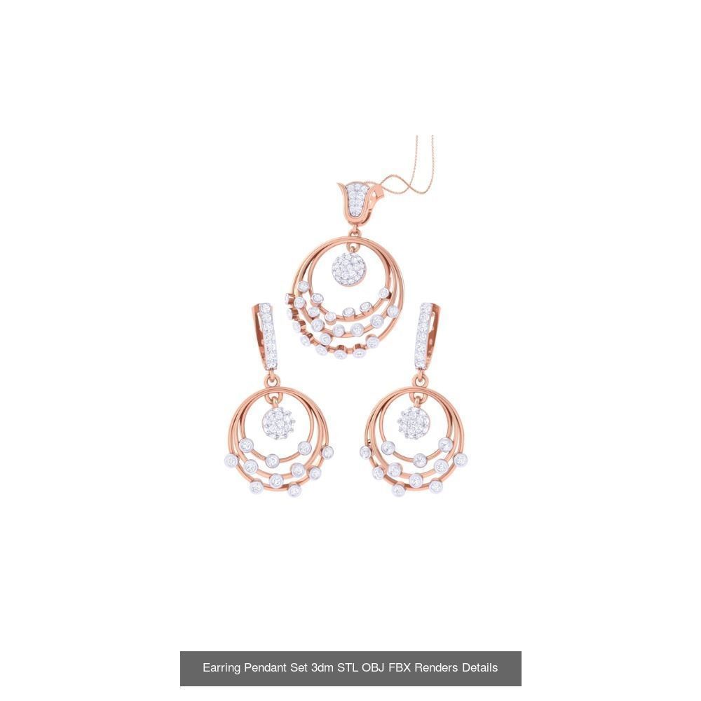 337 Earring Pendant Set 3dm STL OBJ Renders Details Collection _165