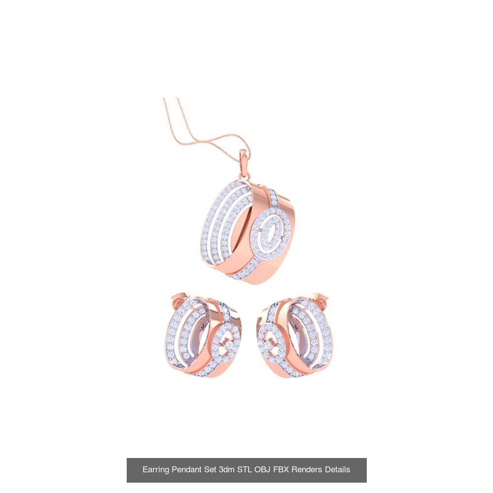 337 Earring Pendant Set 3dm STL OBJ Renders Details Collection _57