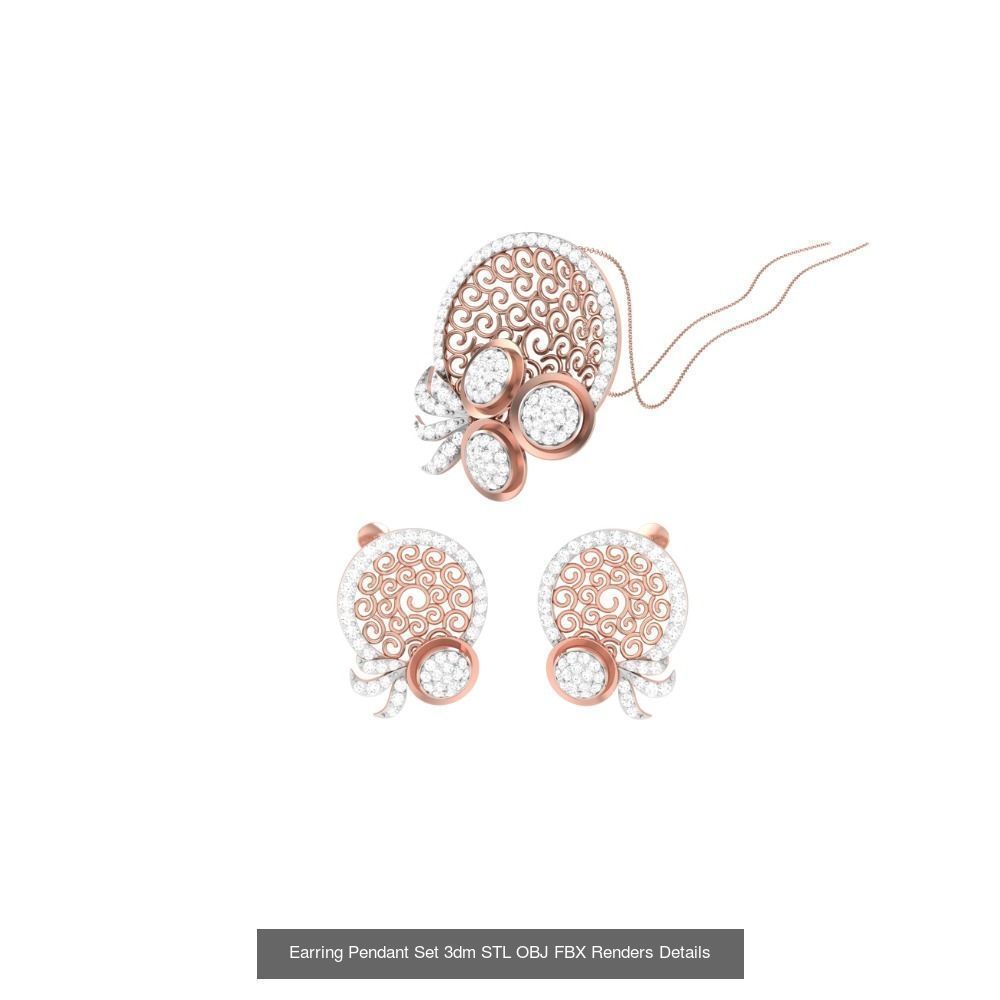 337 Earring Pendant Set 3dm STL OBJ Renders Details Collection _128
